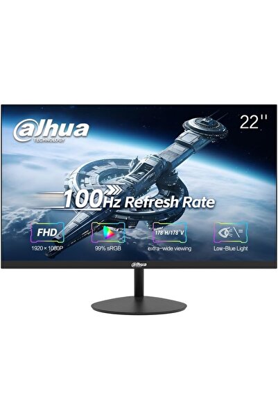 DAHUA شاشة 22 بوصة VA بدقة كاملة 1080p وتردد 100 هرتز بدون حواف مع منافذ HDMI...