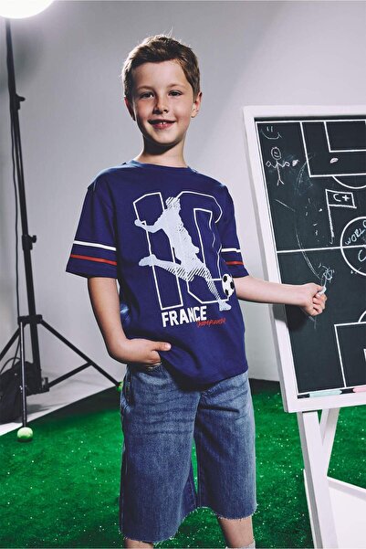 DeFacto New Regular Fit Crew Neck Short Sleeve T-Shirt for Boys H9748A826Hs