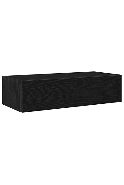 vidaxl Raft de perete cu sertare negru 60x26,5x15 cm lemn prelucrat