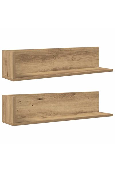 vidaxl Rafturi perete, 2 buc., stejar artizanal, 75x16,5x16,5 cm, lemn