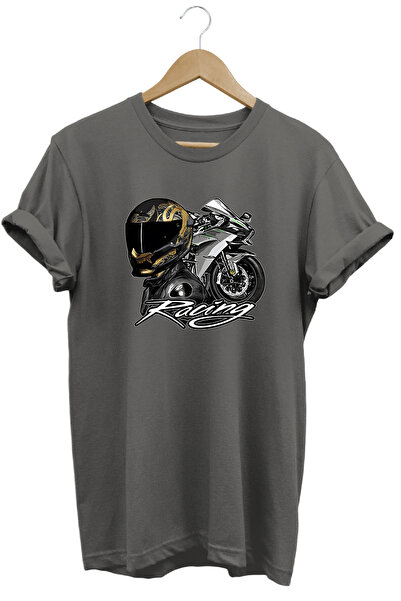 WİDİ Tricou unisex cu imprimeu Motociclete de curse – Design streetwear cu te...