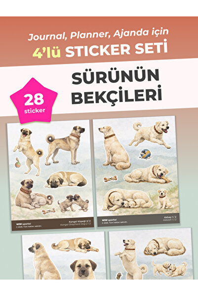 SÜRÜNÜN BEKÇİLERİ, Kangal ve Akbaş Köpek Sticker Seti, Journal, Planner ve Koleksiyon İçin