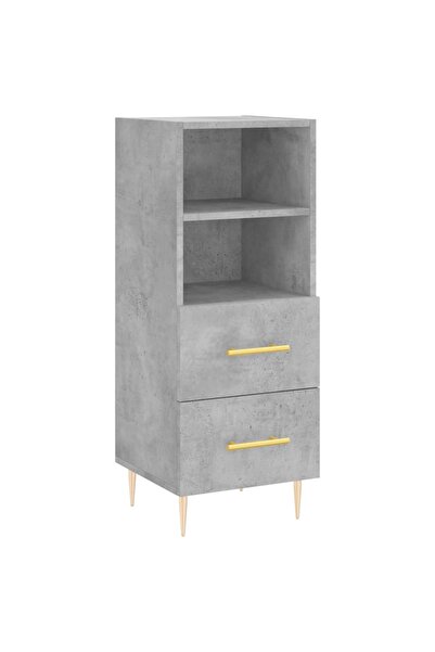 vidaxl Servantă, gri beton, 34,5x34x90 cm, lemn compozit