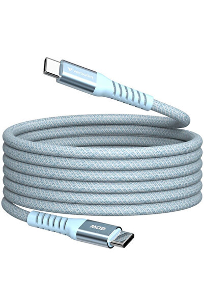 Verbatim Πλεγμένο Καλώδιο USB 2.0 USB-C αρσενικό σε USB-C 60W Μπλε 1.2μ (31852)