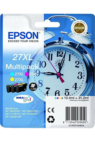 EPSON 27XL Γνήσια συσκευασία 3 τεμαχίων μελανιών για εκτυπωτές InkJet Κίτρινο...