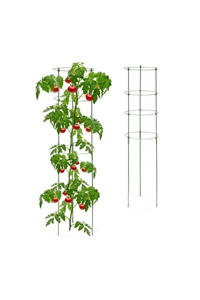 Relaxdays Set de 2 trelițe, Relaxdays, 120 cm, diametru 28 cm, verde