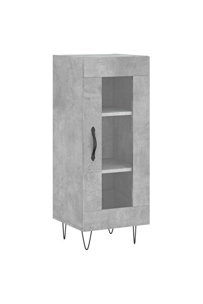 vidaxl Servantă, gri beton, 34,5x34x90 cm, lemn compozit