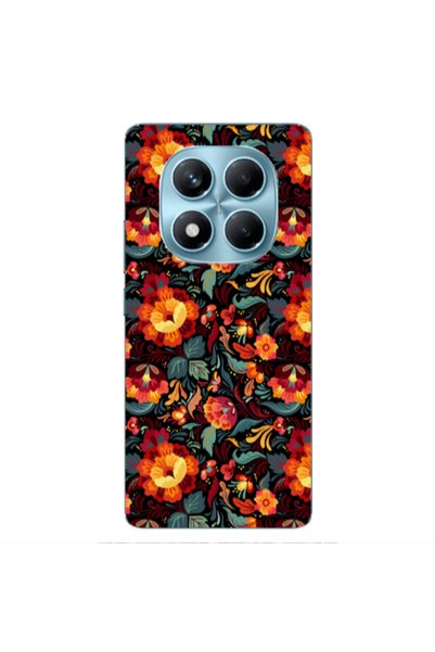 Other Xiaomi Redmi Note 14 Pro Orange flowers Transparent Silicone TPU Θήκη