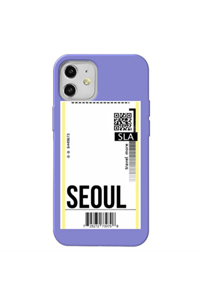 Other Apple iPhone 12 Seoul Travel More Purple Colored Silicone TPU Θήκη