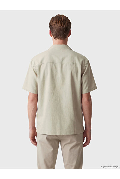 LC Waikiki Beige Regular Fit Textured Men's Shirt