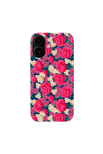 Other Apple Iphone 16 plus Red and pink Flowers Transparent Silicone TPU Θήκη