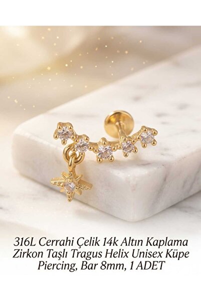 Lunexa 316L Cerrahi Çelik Altın Kaplama Kararmaz Alerji Yapmaz Zirkon Taş Fig...
