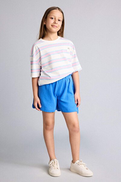 DeFacto 100% Cotton Muslin Shorts for Girls I0059A826Hs