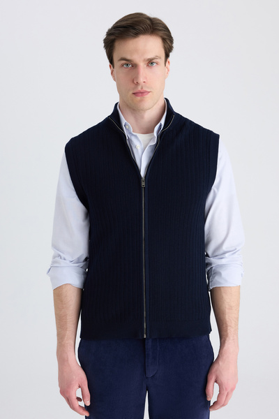 Twn Slim Fit Navy Blue Sweater