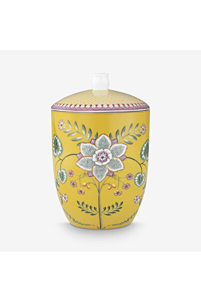 Pip Studio Lily & Lotus Yellow Porcelain Storage Container 1500 ml