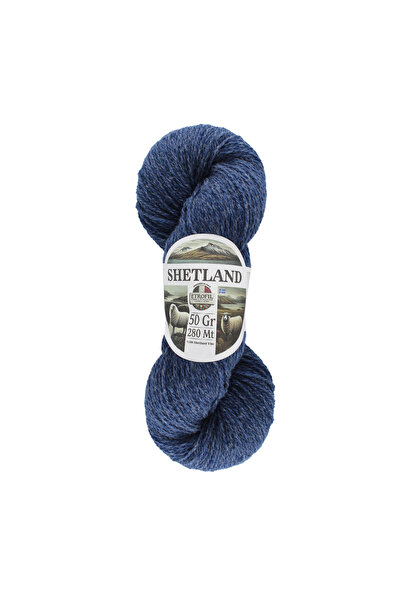 Etrofil Šetland pređa za pletenje, denim plava, 100% šetland vuna, 50g 280m (...