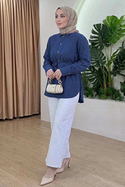 Suede Style 6212 - Стилна, удобна дамска риза в цвят праскова от мек поплин с...
