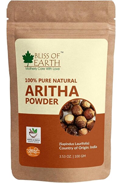 Bliss of Earth Pure Aritha Powder, 100g | Natural Multi-Purpose Herbal Powder...