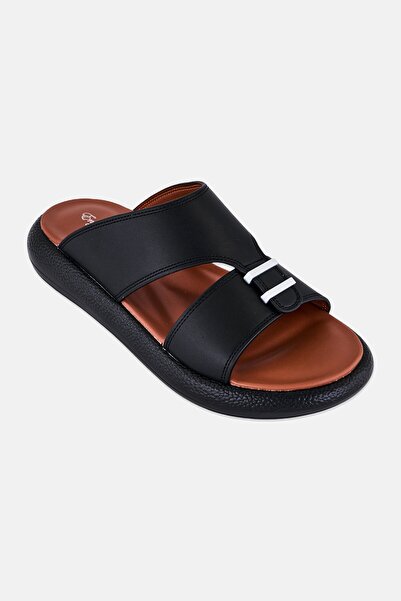 English Laundry Men Slip On Arabic Sandals, Black