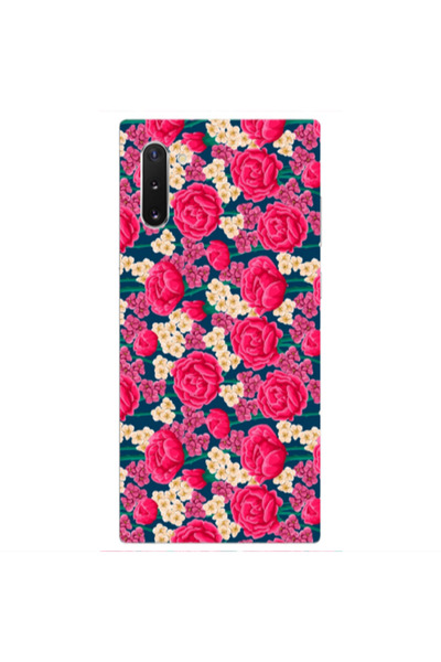 Other Samsung Note 10 Plus Red and pink Flowers Transparent Silicone TPU Θήκη