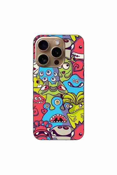 OEM Husa compatibila cu Apple iPhone 16 Pro Silicon Gel Tpu Model Squishi Mon...