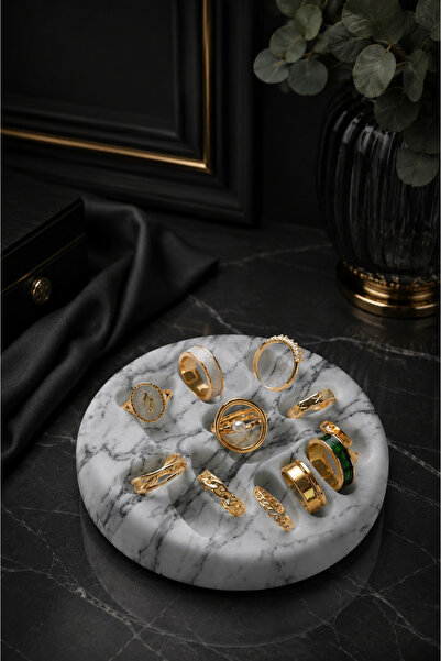 betonmall Decorative Ring and Earring Stand |   Handmade Concrete Jewelry Tra...