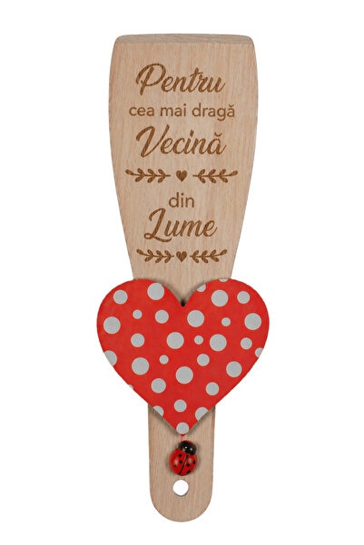 LimArt Spatula personalizata din lemn cu magnet – „Pentru cea mai buna Vecina...