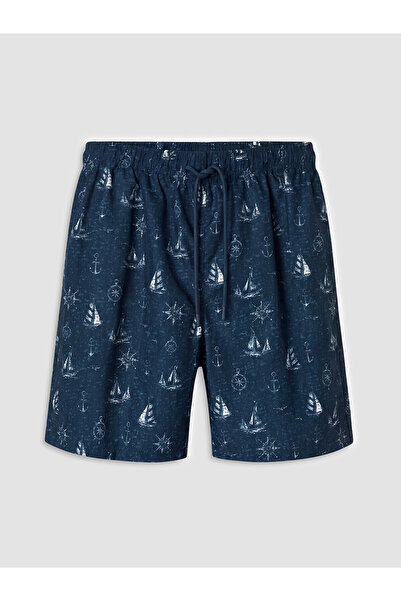LC Waikiki Nevavm Short Length Patterned Men's Swim Shorts with Difference
