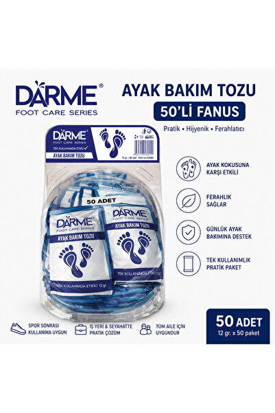 Ayak Bakım Tozu 50'li Fanus | Koku Giderici ve Ferahlatıcı Ayak Bakımı