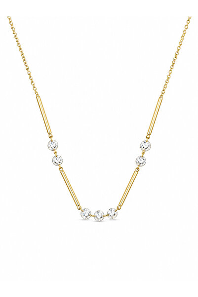 Sade Accessory Kristal Taşlı Çizgi Detaylı Kolye