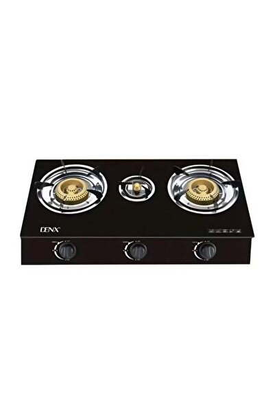 Denx 3 Burner Gas Stove with Auto Ignition – Portable Tabletop Glass Top Gas ...