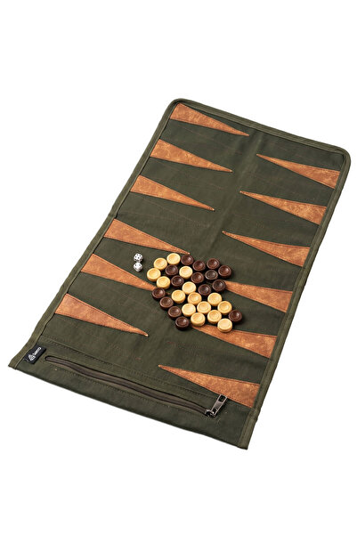 Tantobushcraft Foldable Waxed Canvas Backgammon Set 30X50 cm Portable Camping...