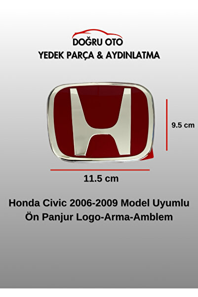 DOĞRU TİCARET AUTO PARTS شعار أرما للشبك الأمامي الأحمر لسيارة هوندا سيفيك 20...