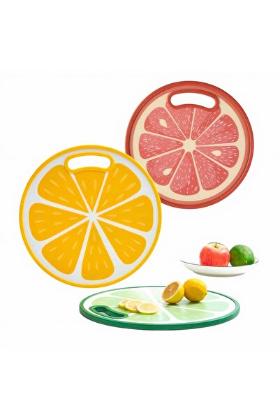 Bsr Kitchen chopper, round, fruit pattern, plastic, multicolor, 30 cm