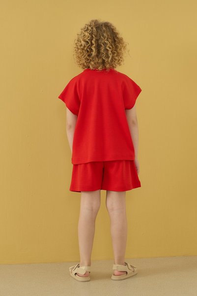Tics Sprinkle Shorts Set - Red