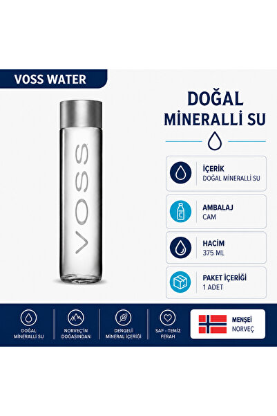 voss Doğal Mineralli Su Cam Şişe 375 ml