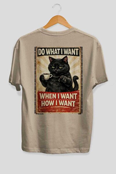 Ankhises Tricou oversize bej cu imprimeu Cat For Cat Lovers 113, 100% bumbac,...