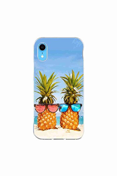 OEM Case compatible with Apple iPhone XR Silicone Gel Tpu Model Beach Pinneaples