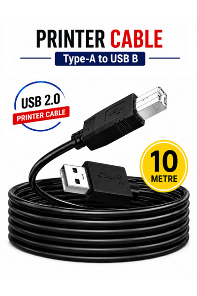 Vwin Yazıcı Kablosu Filtreli Printer Cable USB 2.0 Hp Epson Canon Xerox Broth...