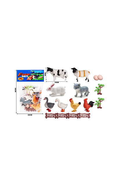 PlayFun Jucărie Set Animale Fermă Durabil, Include Ga Interactiv Cadou Copii