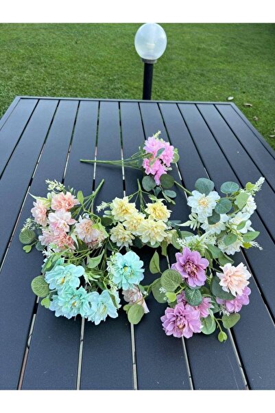 OEM Flori Artificiale Buchet Dalie Cu Eucalipt 2/set Crem Lila