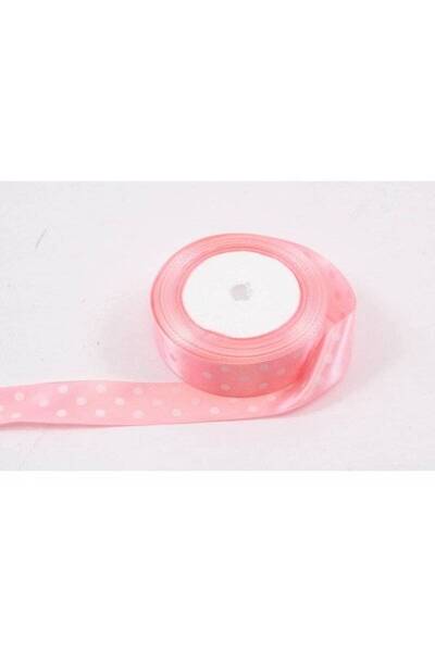 OEM Satin Ribbon With 3 Polka Dots 2.5 Cm/22m Salmon Pink
