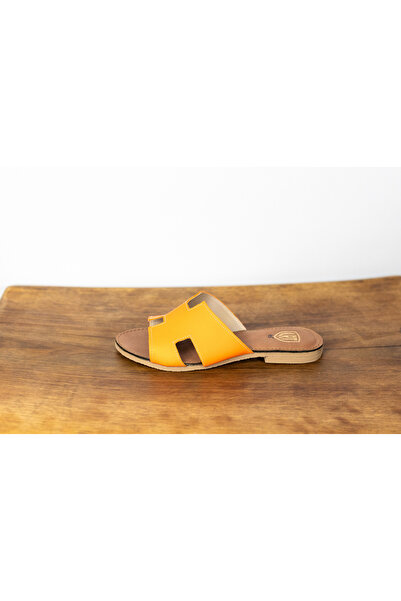 Atelierul de Pantofi Flat Leather Greek Sandals – Orange