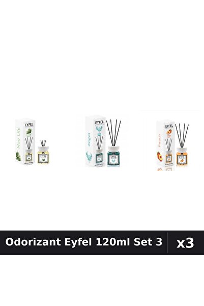 Eyfel Set 3 Odorizant Camera Betisoare 120ml - Angel, Lacramioare, Piersica