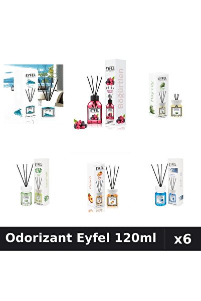 Eyfel Set 6 Odorizante Camera Betisoare - 6 Arome Asortate, 120ml Parfum Intens