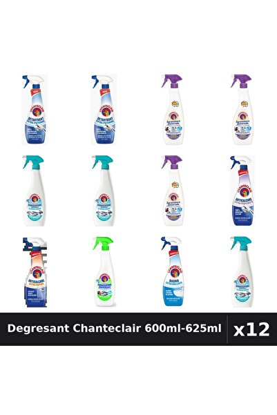 Chanteclair Set 12 Degresant Universal 600ml-625ml - 8 Arome, Detartrant, Ant...