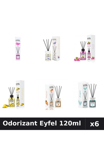 Eyfel Set 6 Odorizante Camera Betisoare - 6 Arome Asortate, 120ml Parfum