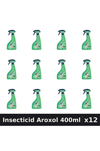 Aroxol Pachet 12 Spray Insecticid 400ml - Anti Gandaci, Tantari, Muste - Prot...