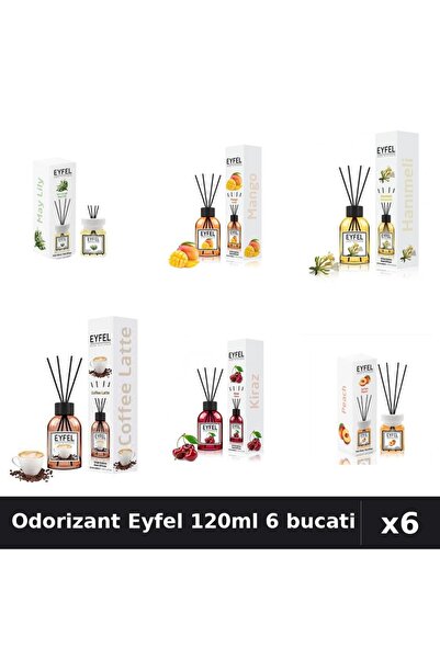 Eyfel Set 6 Odorizante Camera Betisoare - 6 Arome Asortate, 120ml Parfum