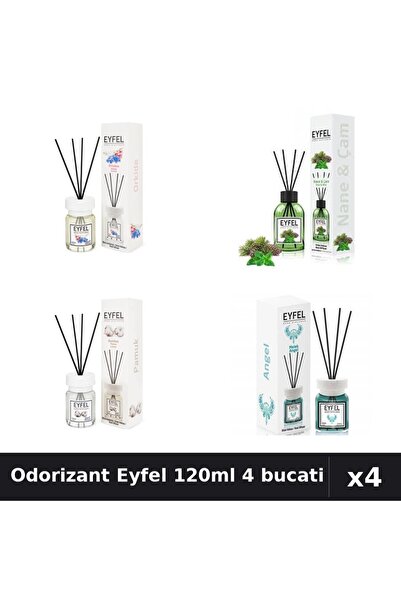 Eyfel Set 4 Odorizant Camera Betisoare - Angel, Bumbac, Orhidee, Pin Menta 120ml